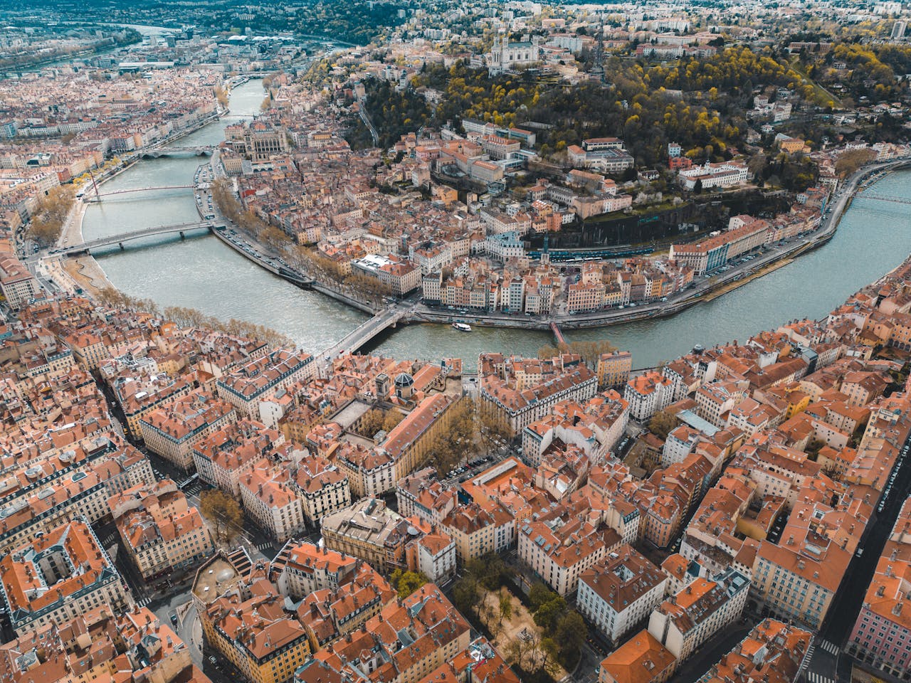 Lyon Rhône river view