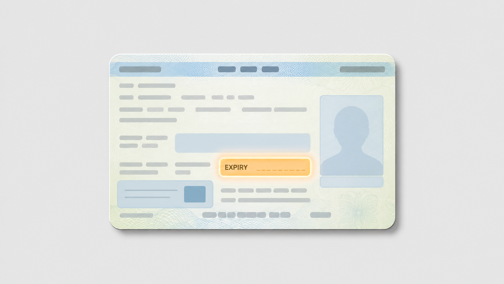 A residence card with the expiry date field highlighted